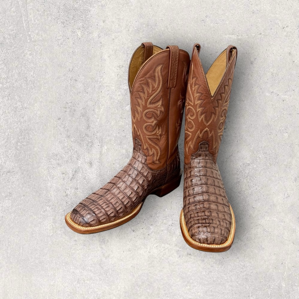 🔥🐊Lucchese Caiman Hornback Boots Sz 10D | New | Sole + Heel Protectors 🐊🔥 - Picture 8 of 14
